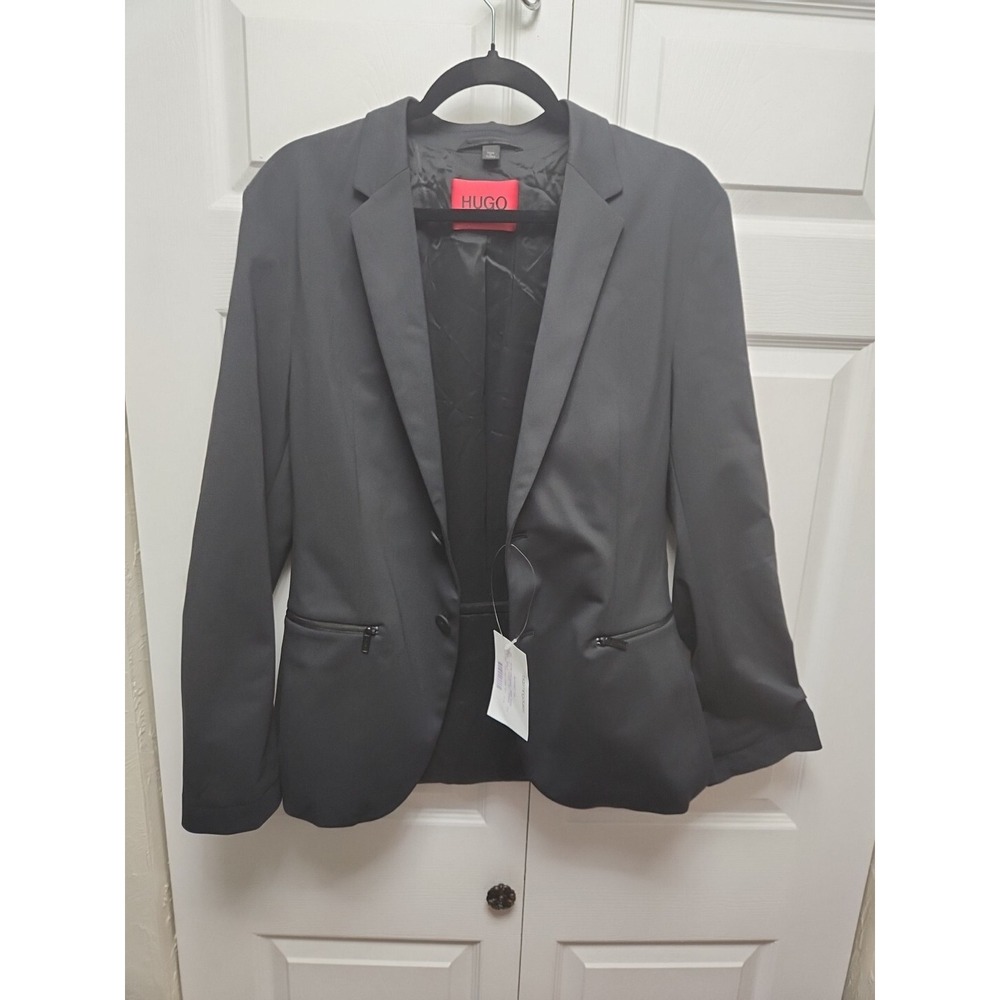 Hugo Boss Performance Sport Coat Black 2 Button Polyamide Unstructured Men 36R